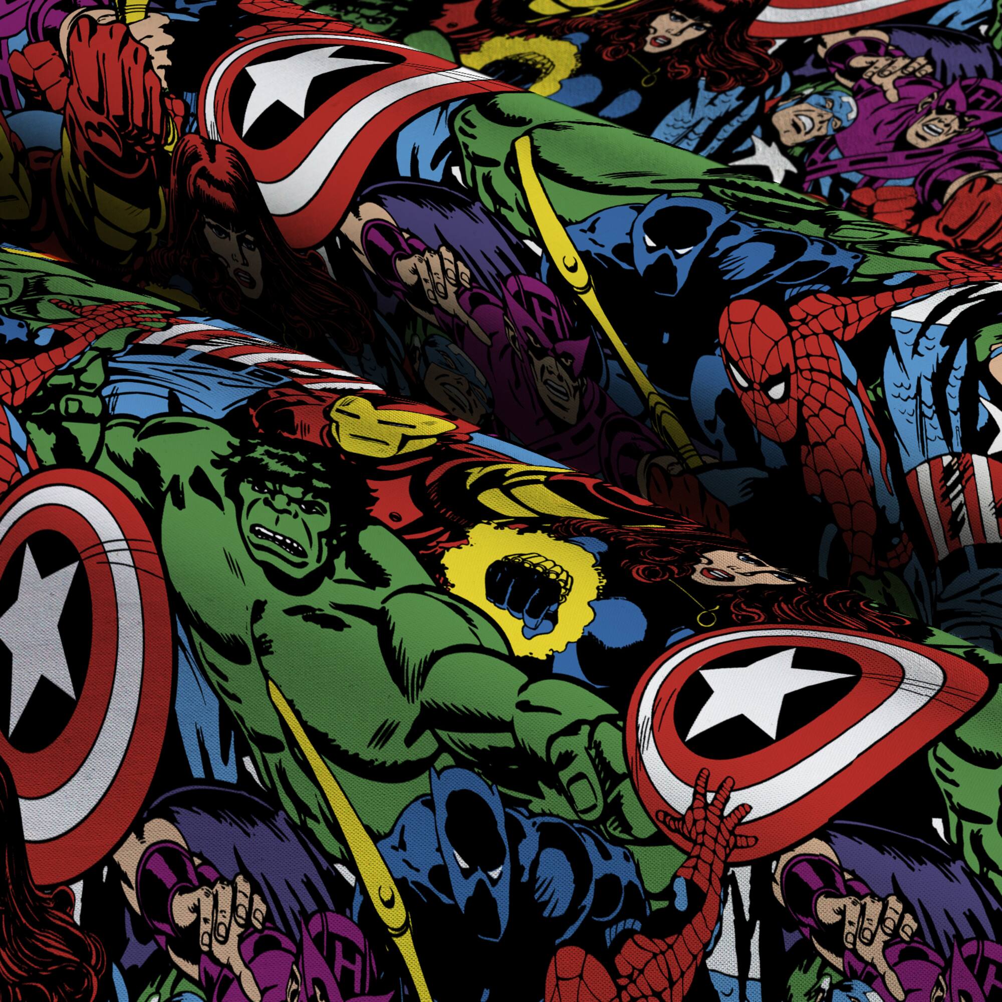 Marvel Retro Heroes Packed Cotton Fabric